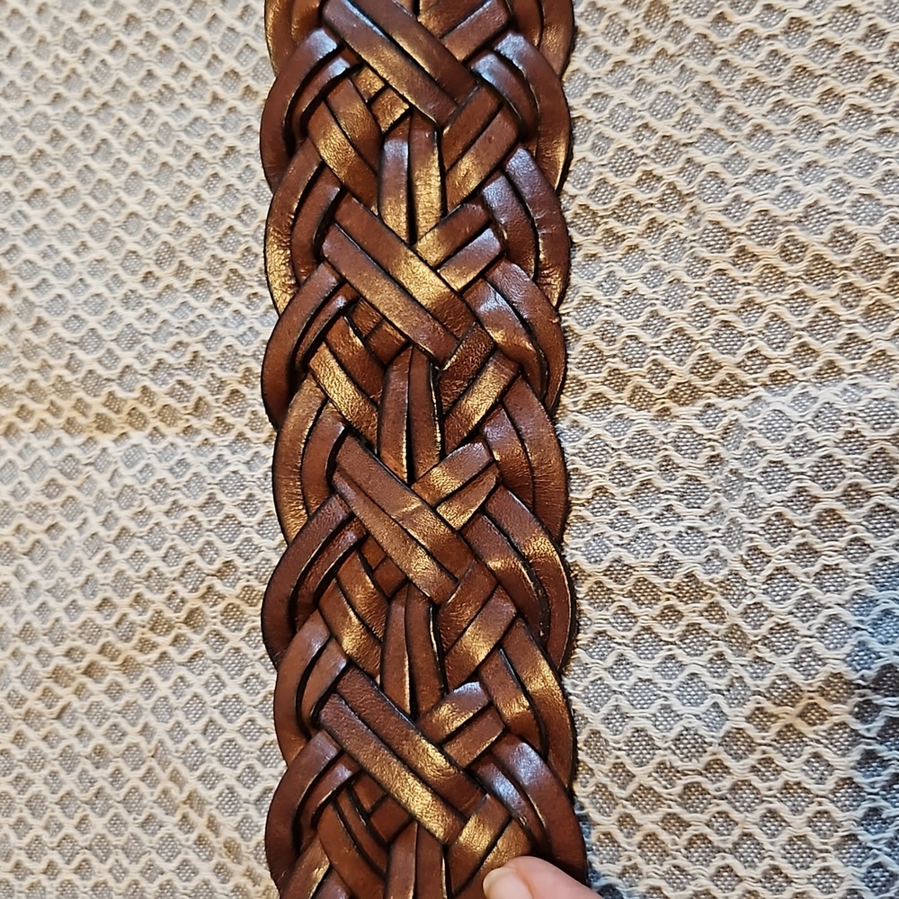 Wide RALPH LAUREN woven leather belt excellent preloved condition fit size 18-22 - Picture 10 of 16